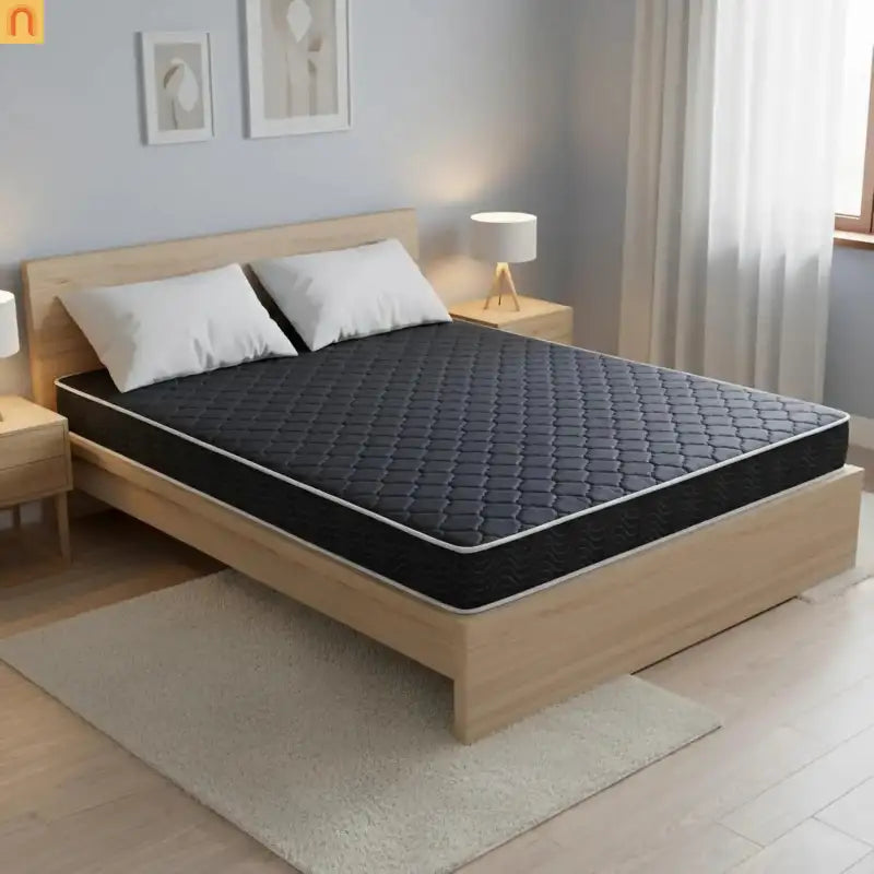 Mattress Foam Twin 6in Navy Blue Waterproof Quilted Cover