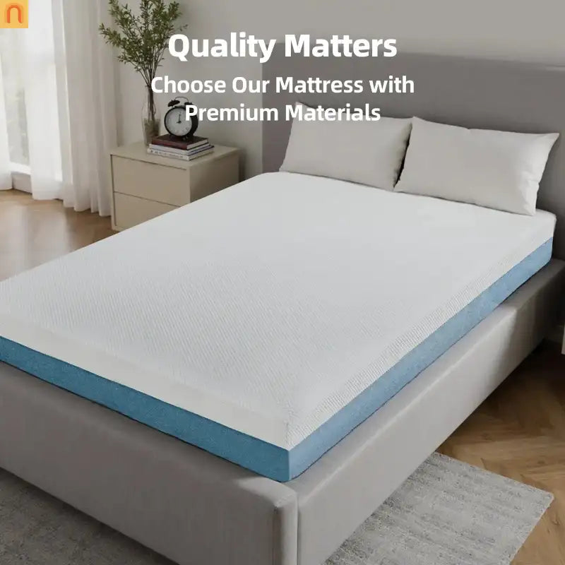 Mattress Memory Foam Copper Infused 7-Zone White 10in Queen Japan