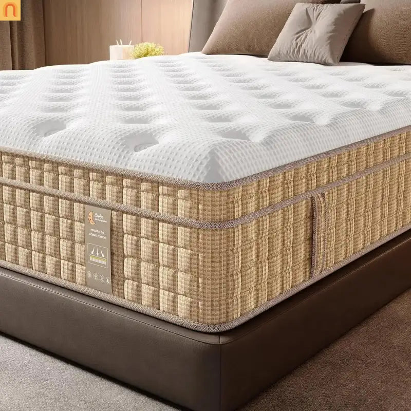Mattress Hybrid Cooling Gel 7-Zone Pocket Springs Beige 14in King