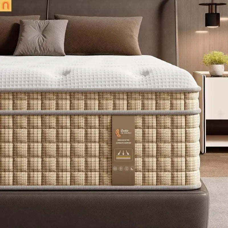 Mattress Hybrid Cooling Gel 7-Zone Pocket Springs Beige 14in King