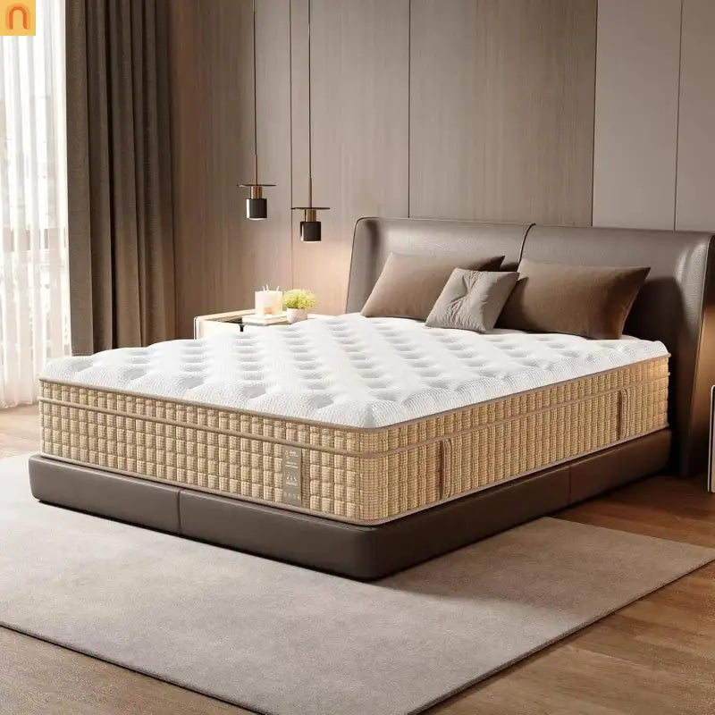 Mattress Hybrid Cooling Gel 7-Zone Pocket Springs Beige 14in King