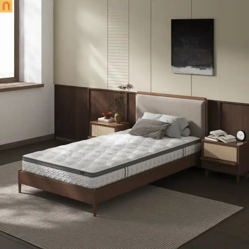 Mattress Hybrid Bonnell Spring Gray Twin 7in Fiberglass Free