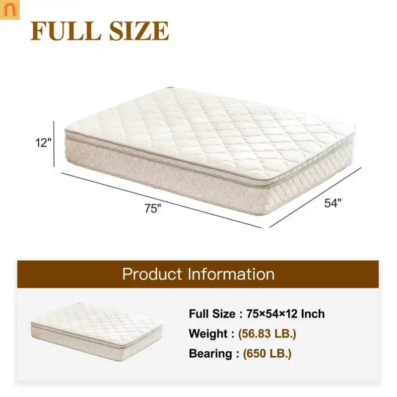 Mattress Hybrid Gel Memory Foam Pocket Springs Full 12in Medium Firm