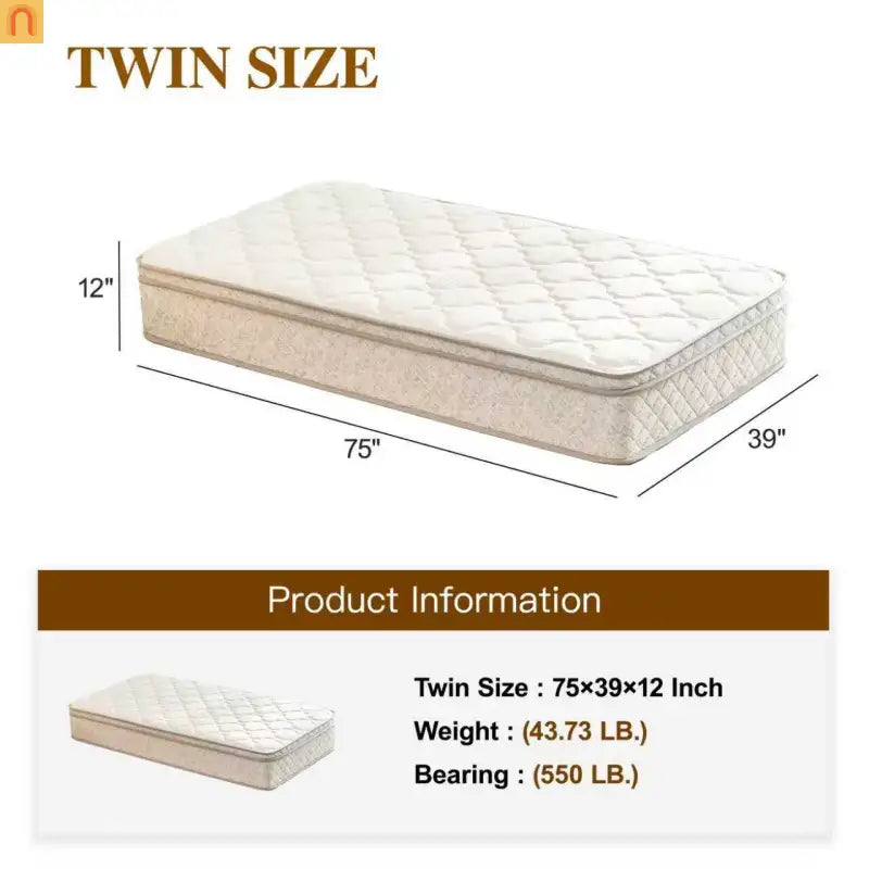Mattress Hybrid Gel Memory Foam Pocket Springs Twin 12in Medium Firm