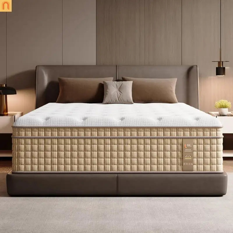 Mattress Hybrid Cooling Gel 7-Zone Pocket Springs Beige 14in Queen