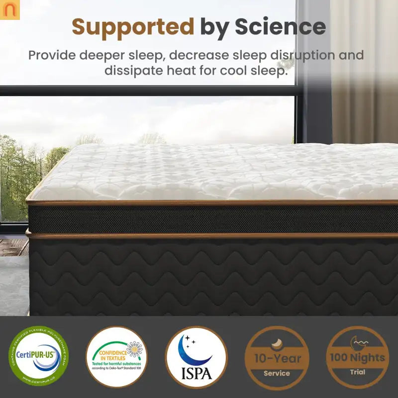 Mattress Hybrid Plush Gel Memory Foam Pocket Springs Queen 10in