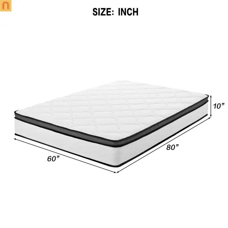 Mattress Hybrid Bamboo Cover Pocket Spring 10in Queen Medium Firm