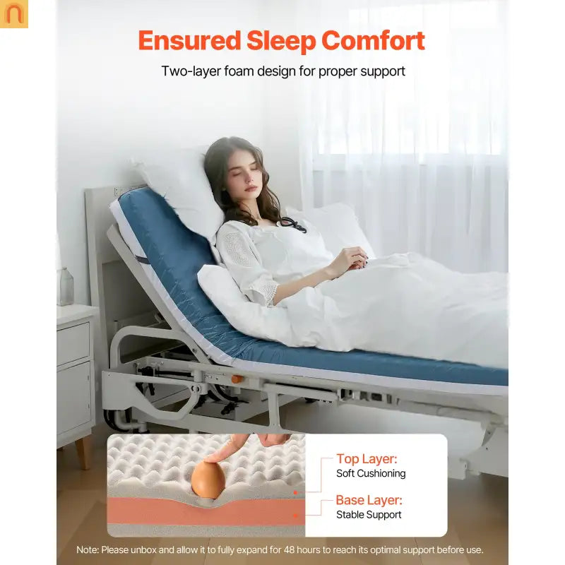 Mattress Hospital Foam Blue Small Single 3.5in Waterproof