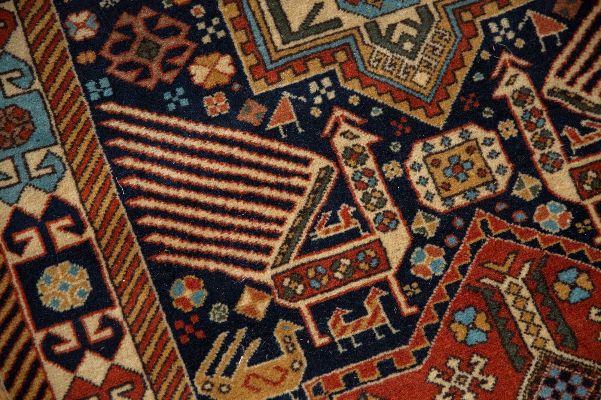 3.5x5.5 Vintage Romanian Akstafa Design Rug