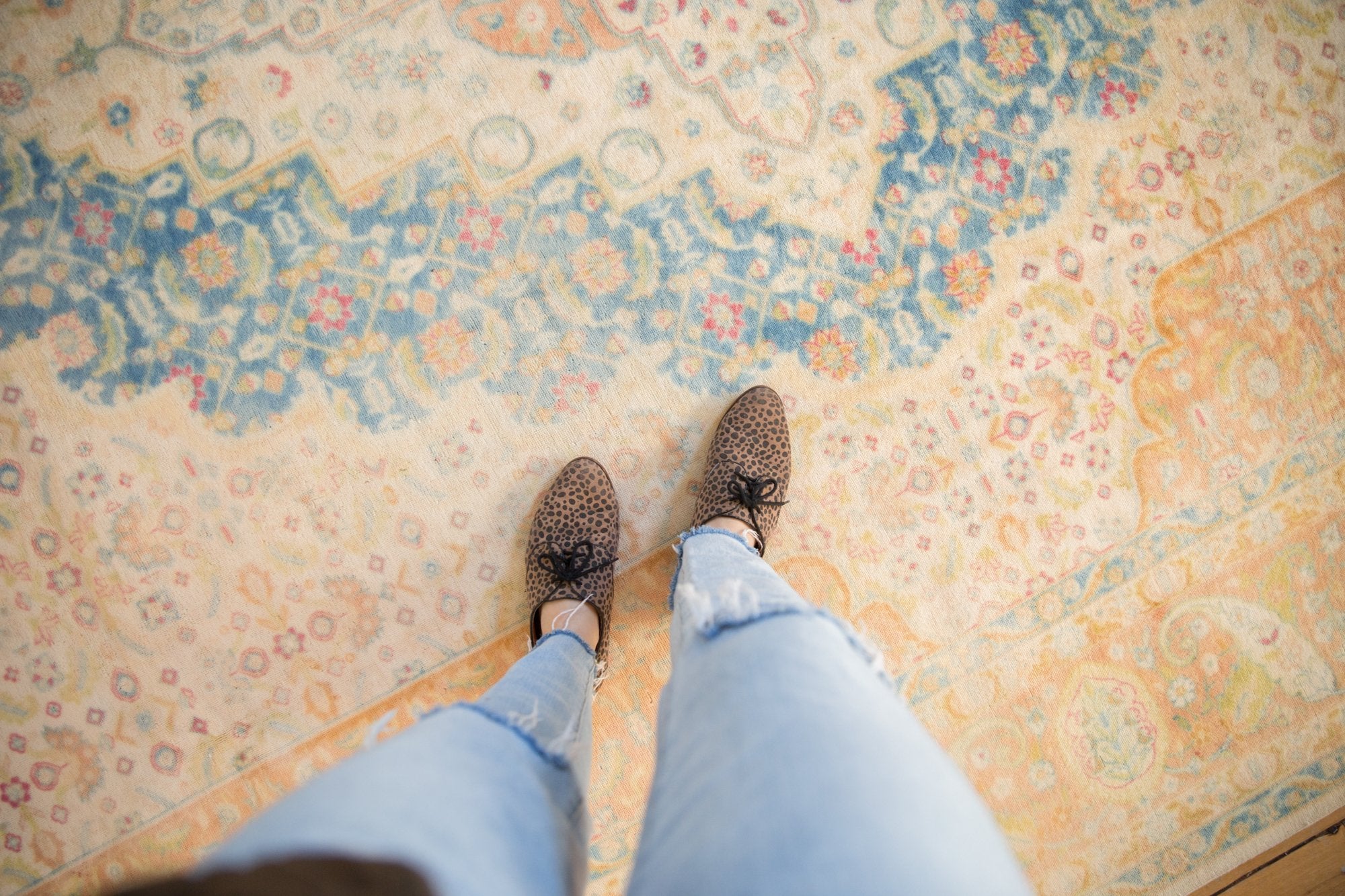 10x14 Vintage Distressed Bulgarian Herati Design Carpet