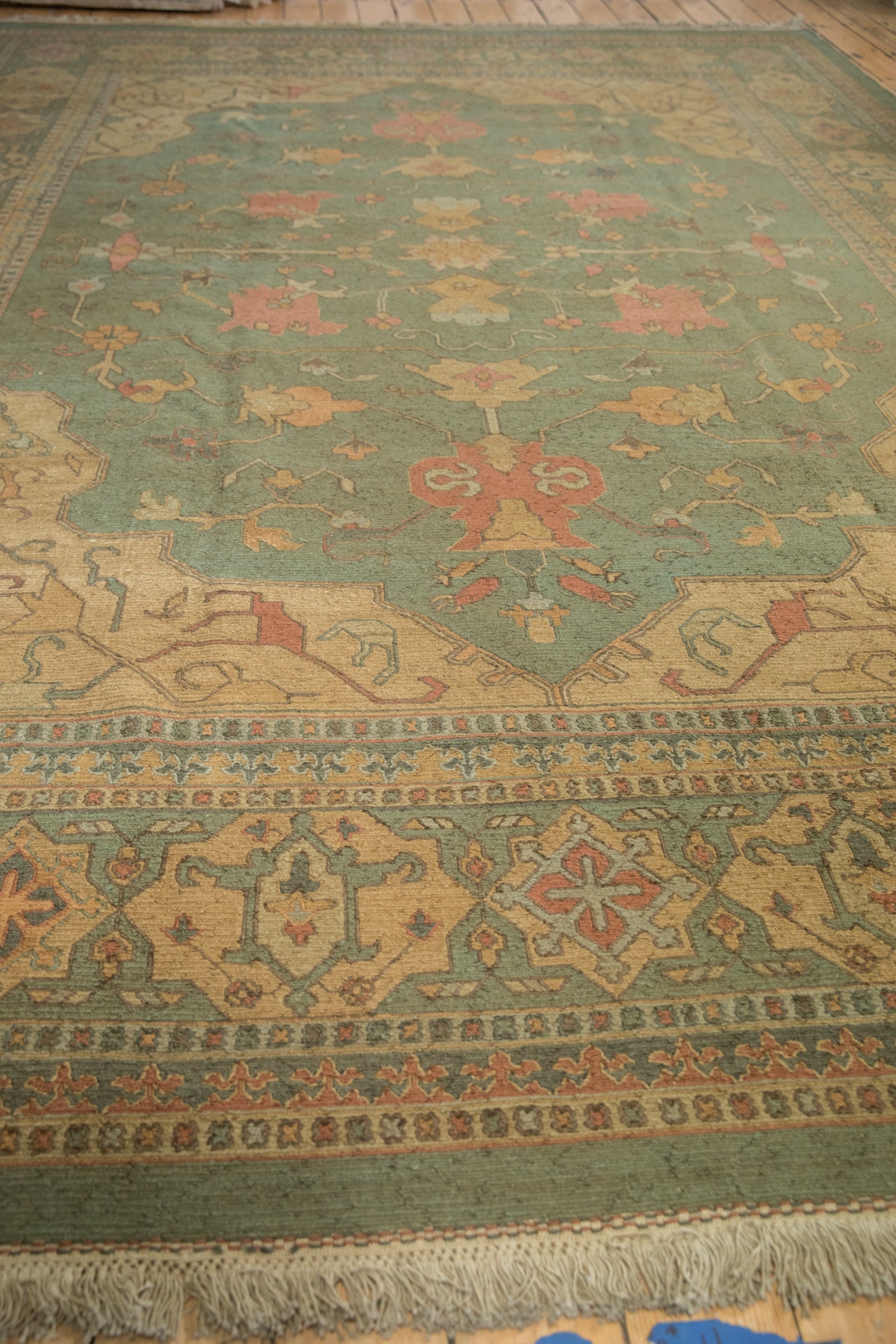RESERVED 10x13.5 New Tea Washed Indian Soumac Design Carpet