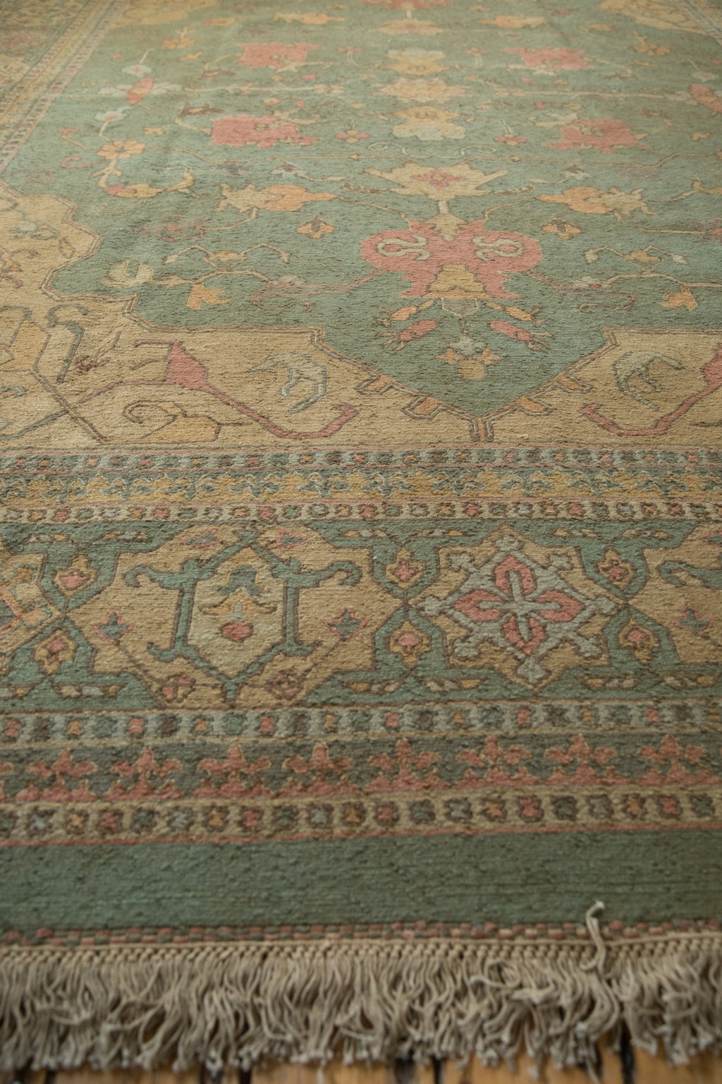 RESERVED 10x13.5 New Tea Washed Indian Soumac Design Carpet