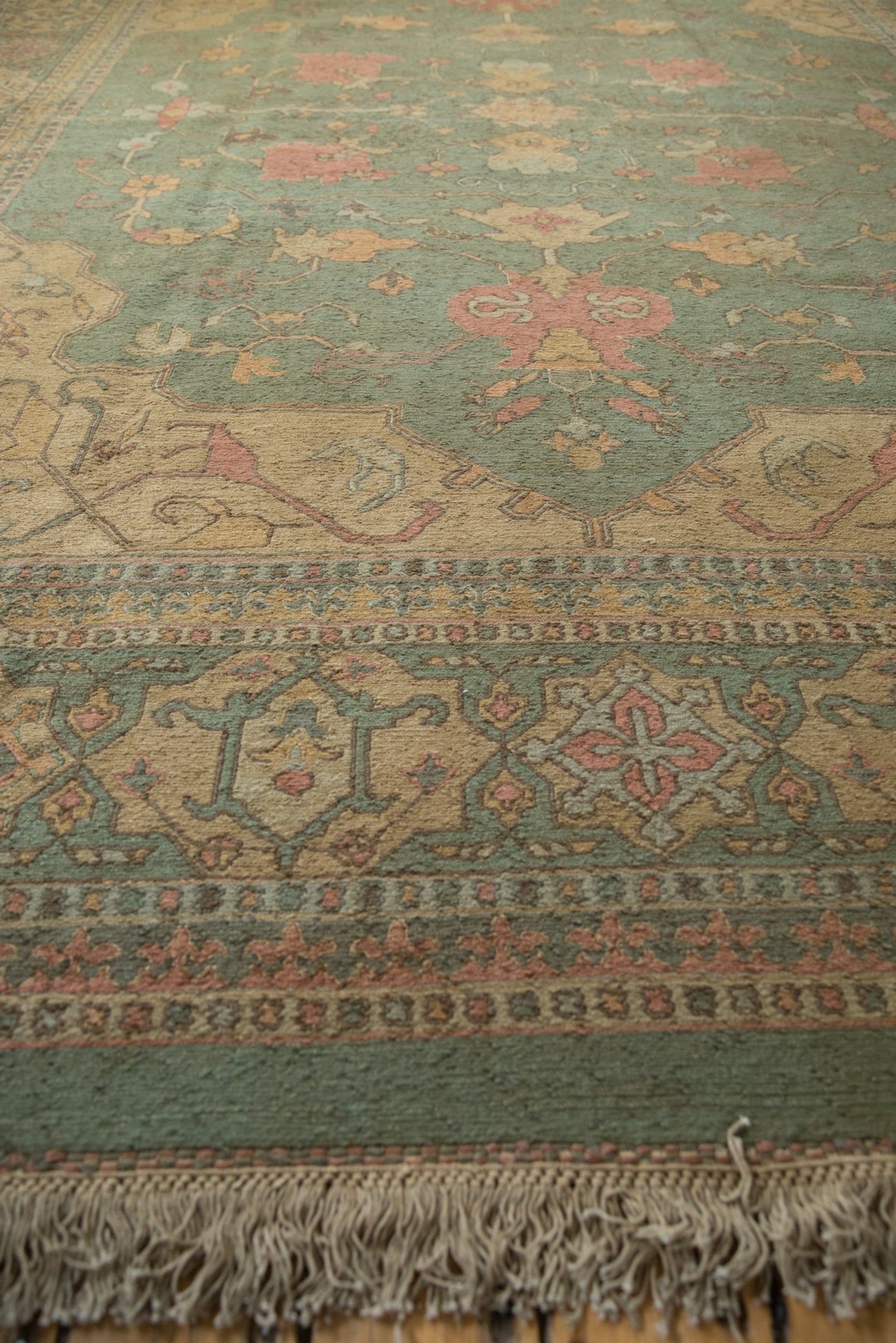 RESERVED 10x13.5 New Tea Washed Indian Soumac Design Carpet