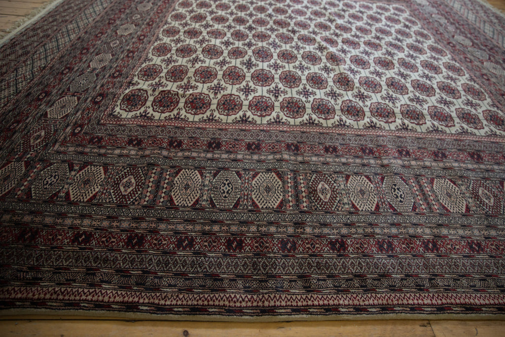 12.5x12.5 Vintage Fine Pakistani Bokhara Design Square Carpet