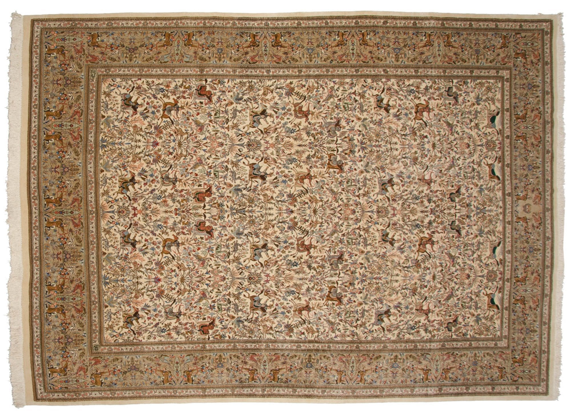 11x15 Vintage Tabriz Carpet