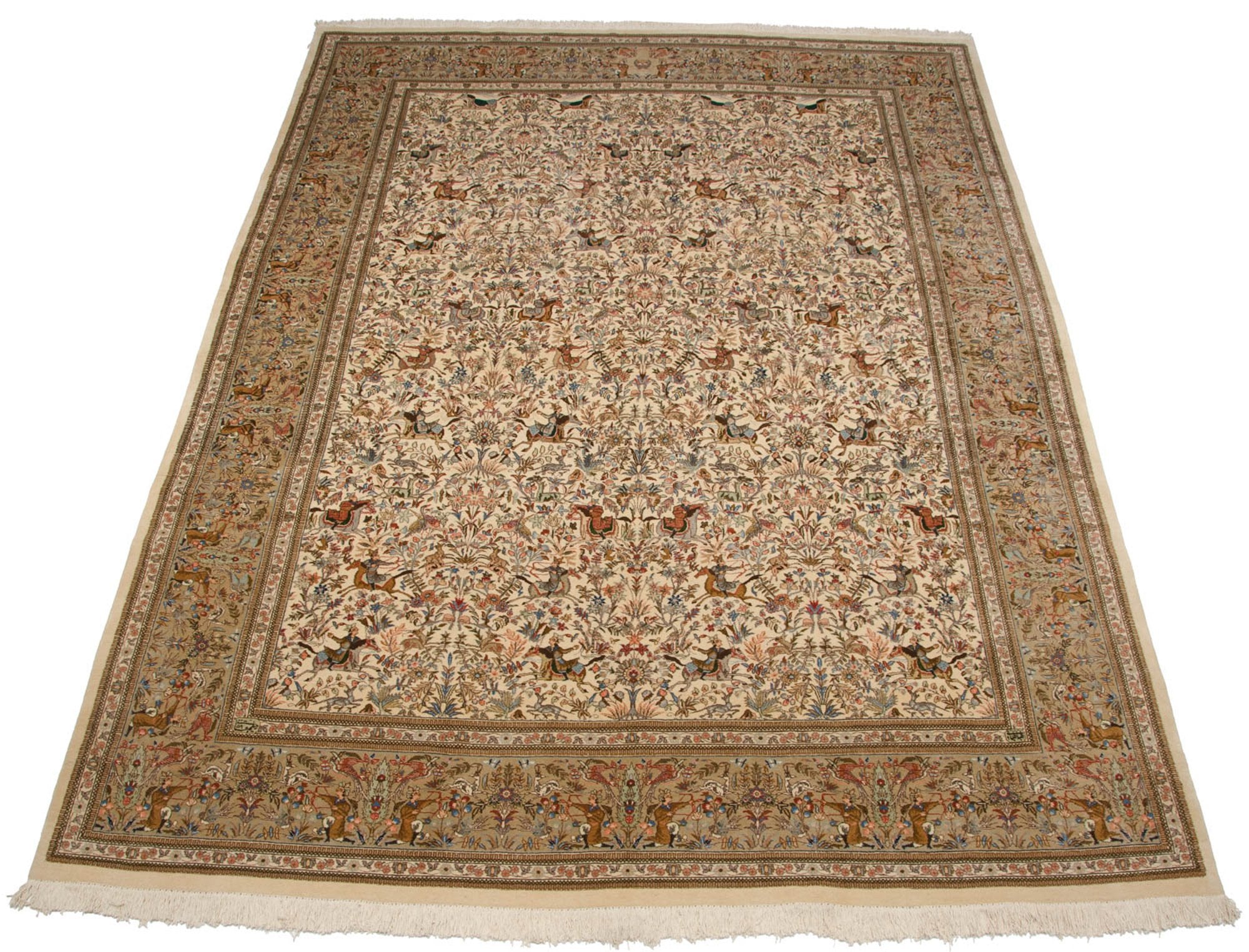 11x15 Vintage Tabriz Carpet