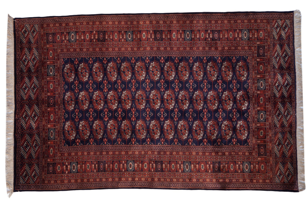 5x8 Vintage Fine Pakistani Bokhara Design Carpet