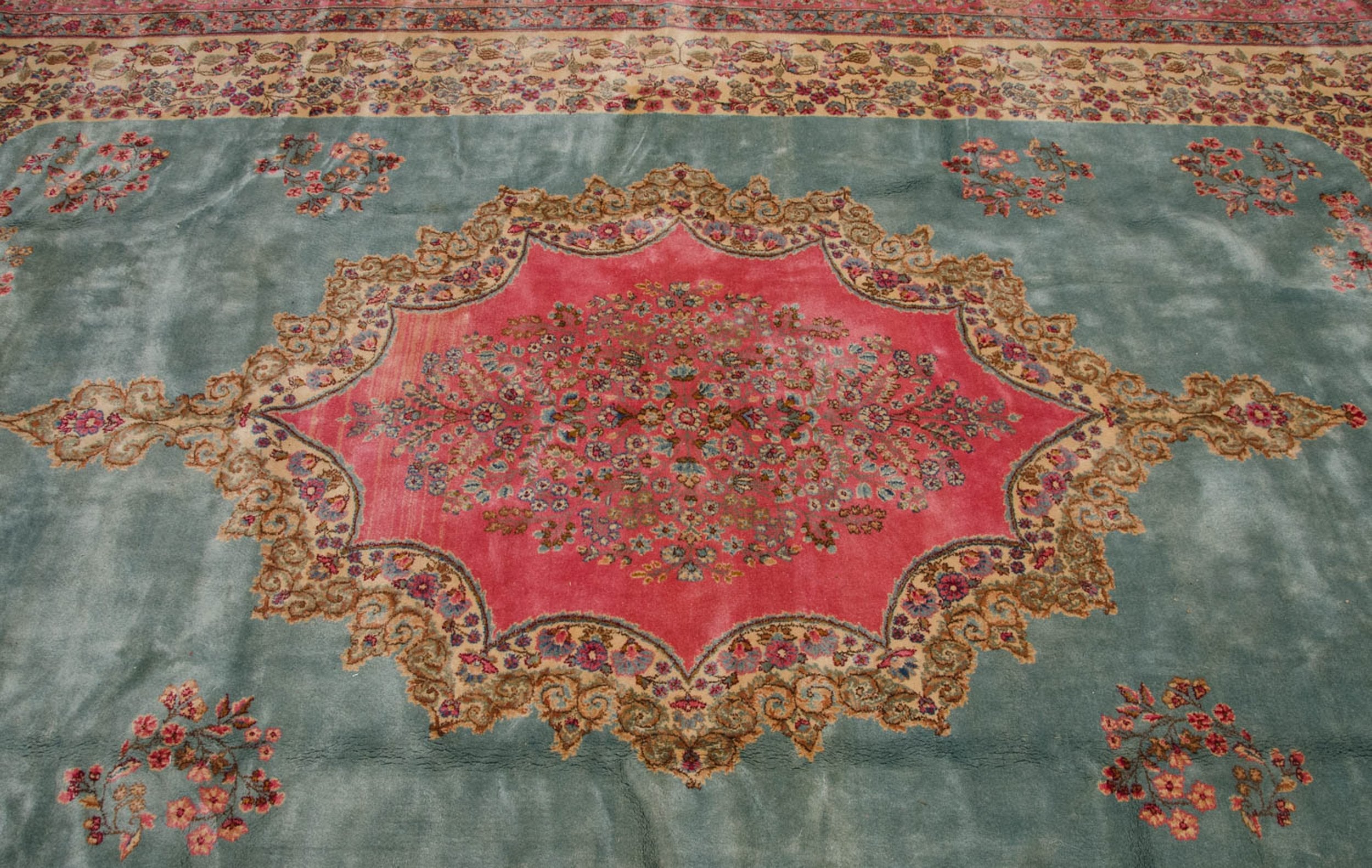 10x16.5 Vintage Fine Kerman Carpet