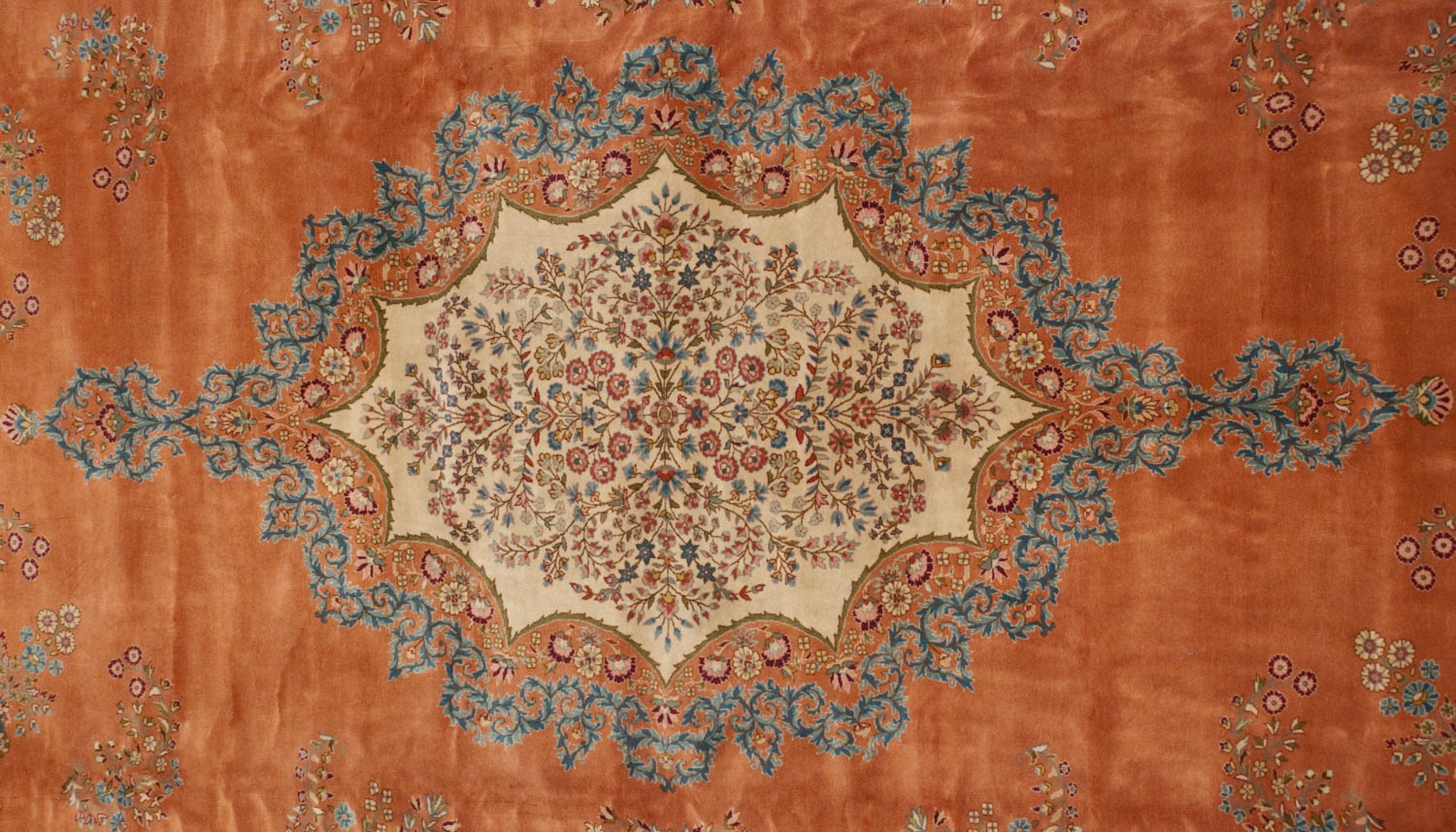 12x18.5 Vintage Bulgarian Kerman Design Carpet