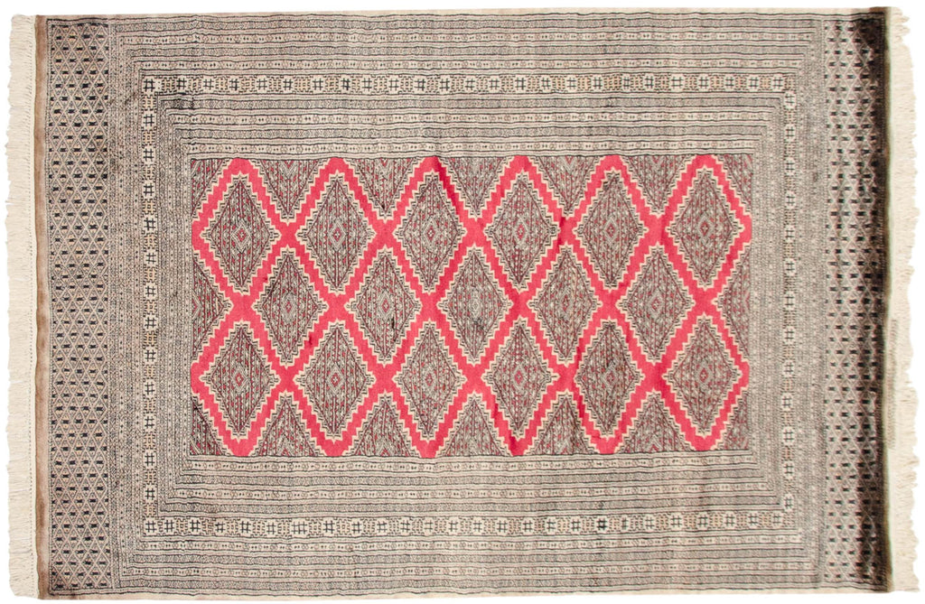 4x6 Vintage Fine Pakistani Turkmen Design Rug