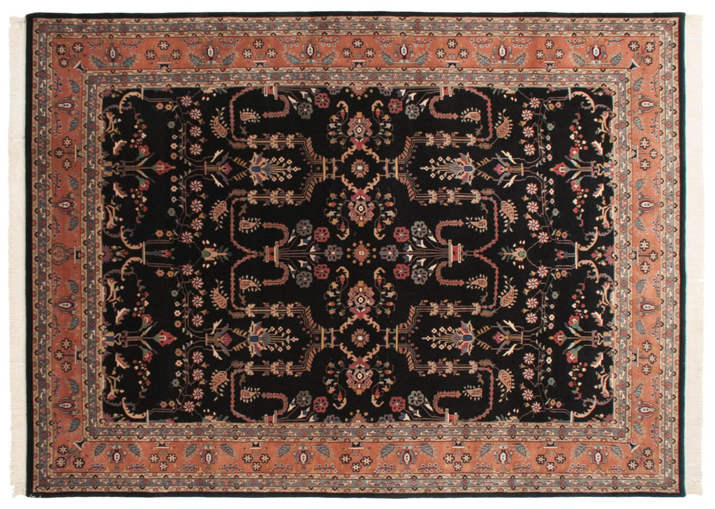 10x13.5 Vintage Indian Mohajeran Sarouk Design Carpet