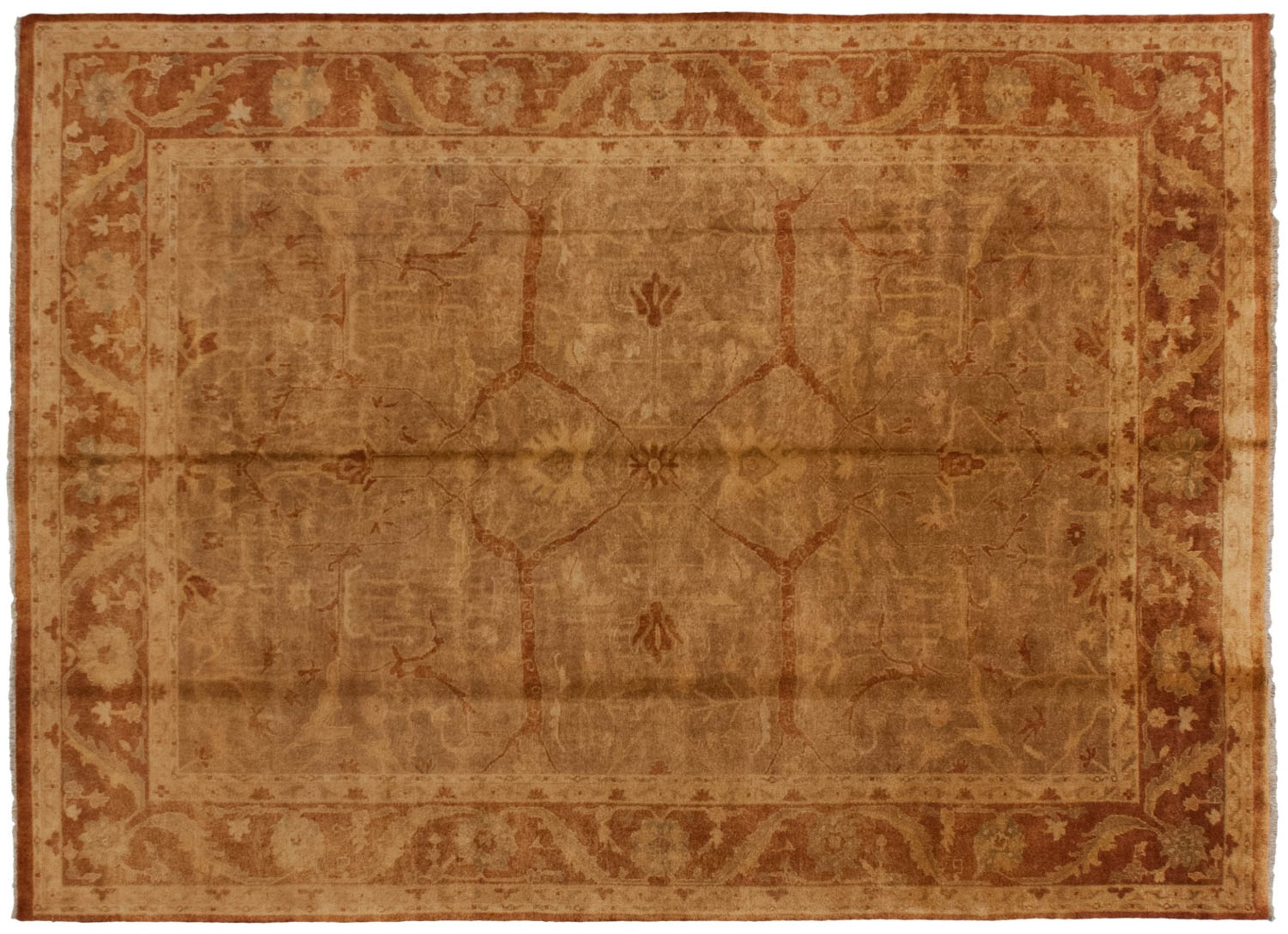 RESERVED 10x13.5 New Gold Wash Indian Oushak Design Carpet