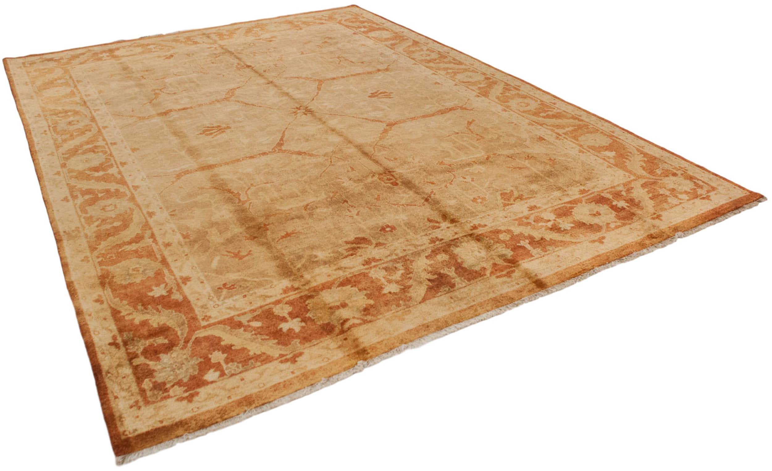 RESERVED 10x13.5 New Gold Wash Indian Oushak Design Carpet