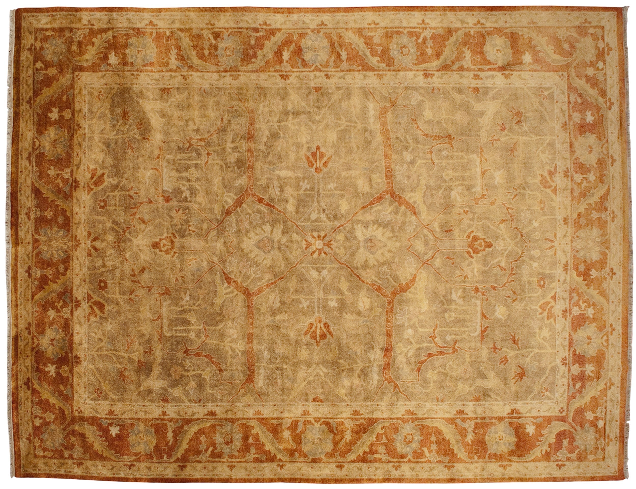 RESERVED 10x13.5 New Gold Wash Indian Oushak Design Carpet