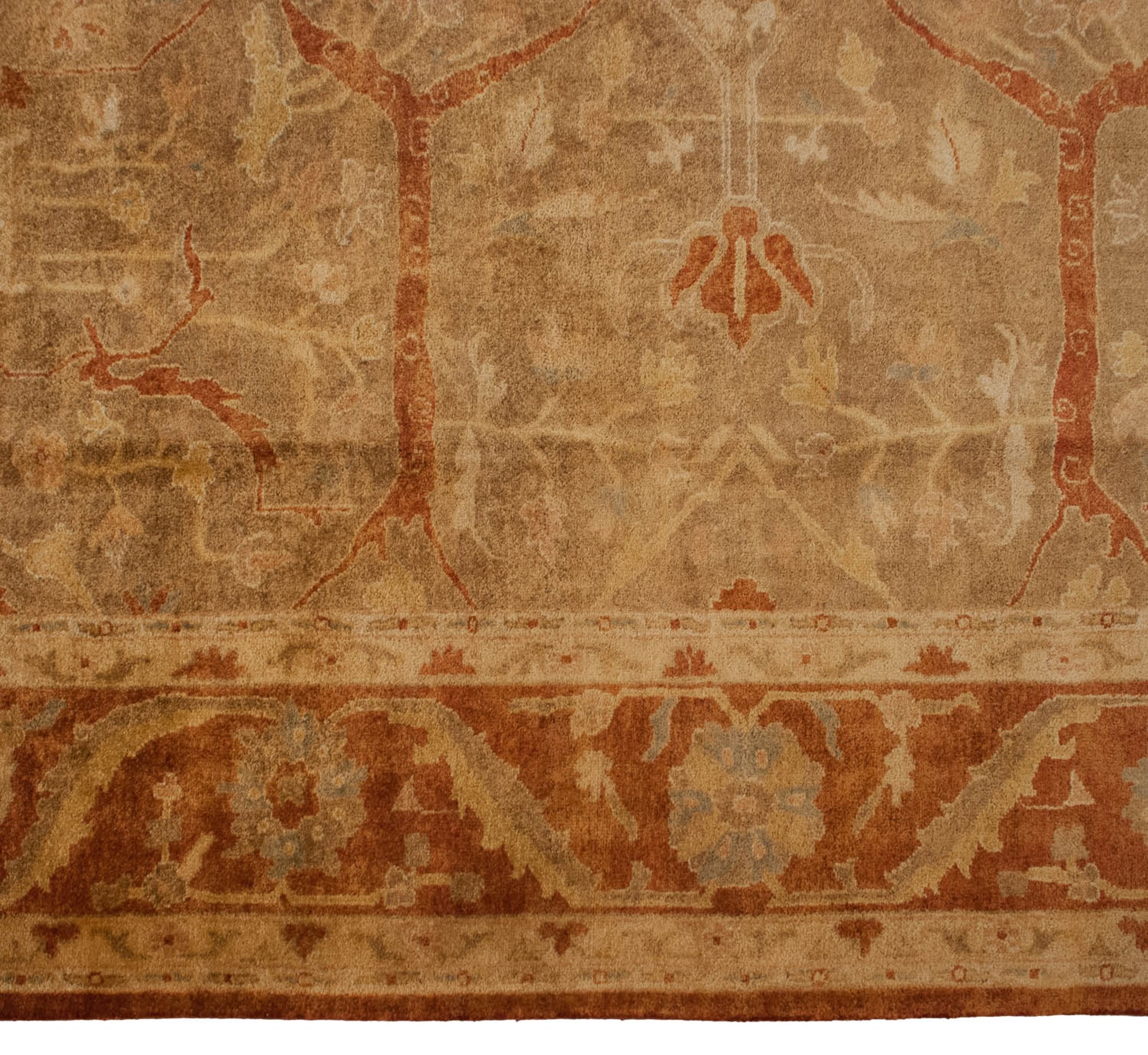 RESERVED 10x13.5 New Gold Wash Indian Oushak Design Carpet
