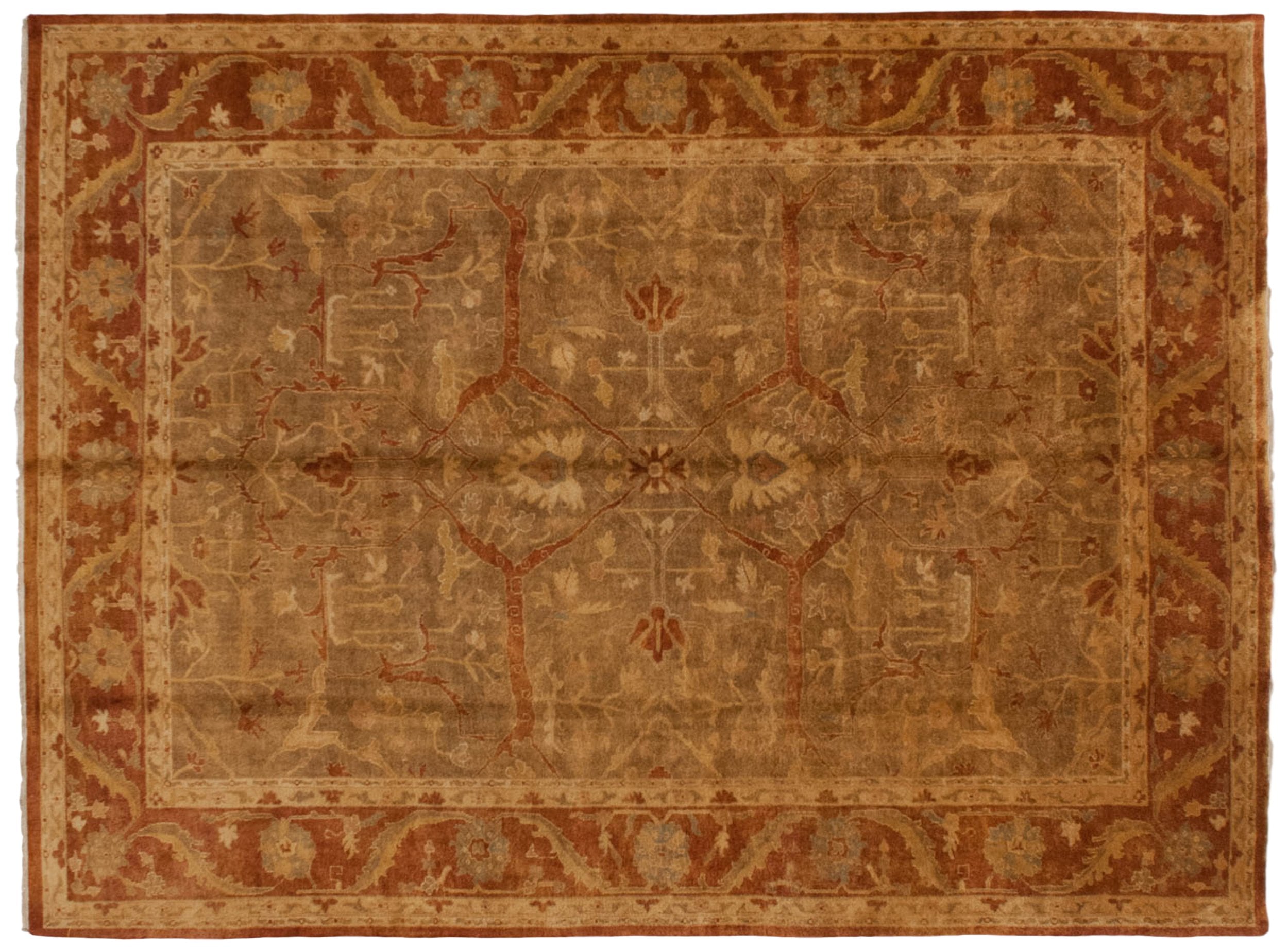 RESERVED 10x13.5 New Gold Wash Indian Oushak Design Carpet