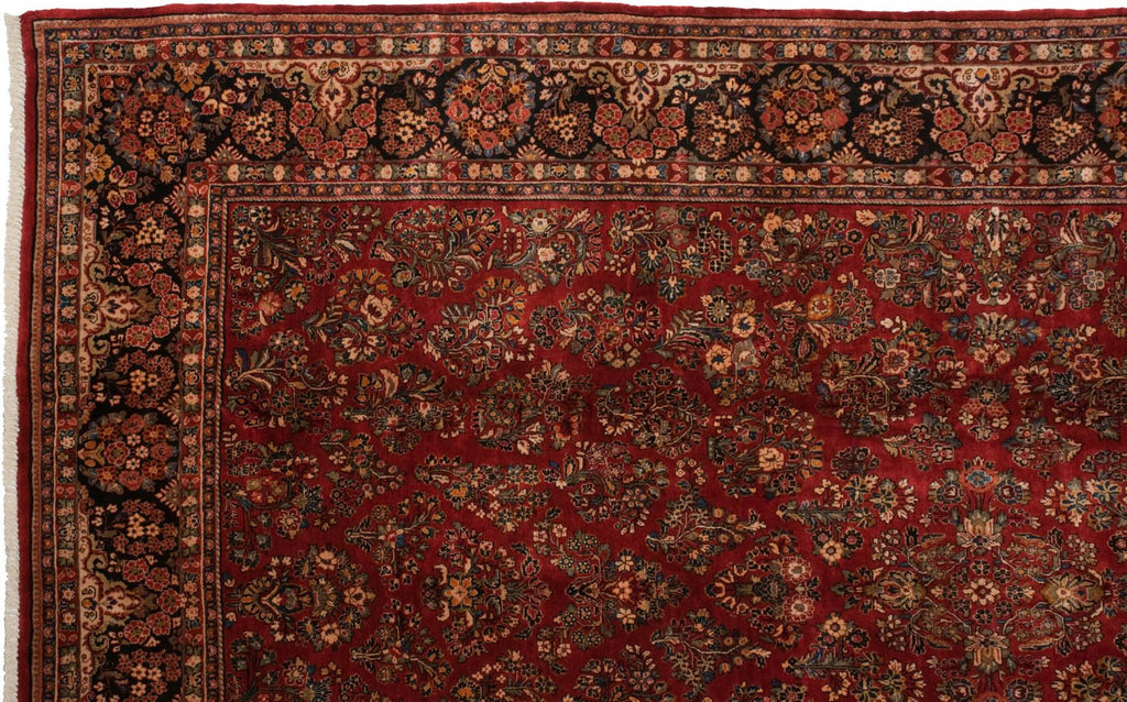 10.5x18.5 Vintage American Sarouk Carpet