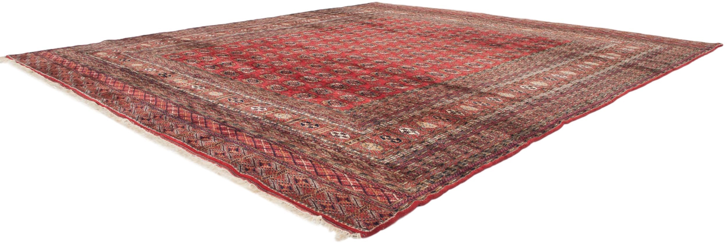 14x15.5 Vintage Fine Bokhara Square Carpet
