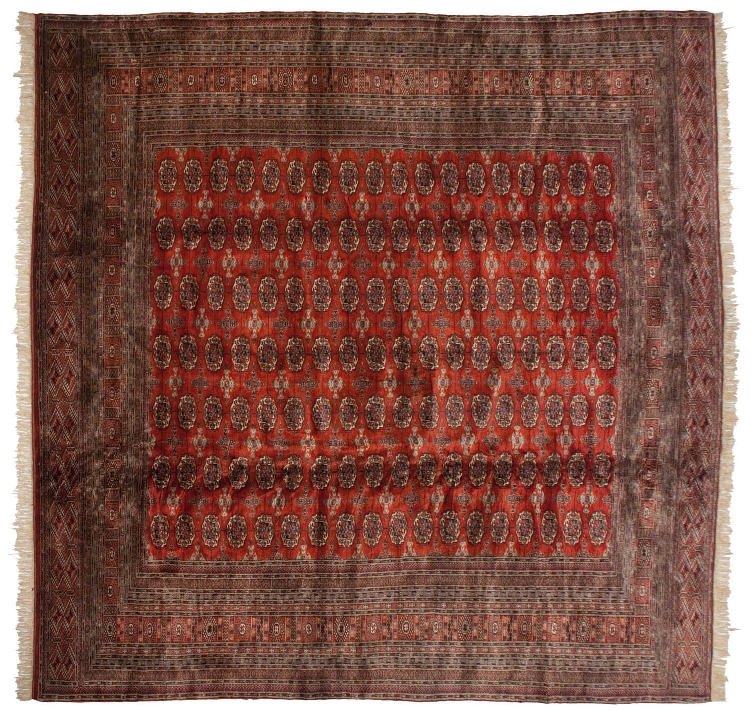 12x12.5 Vintage Fine Bokhara Square Carpet