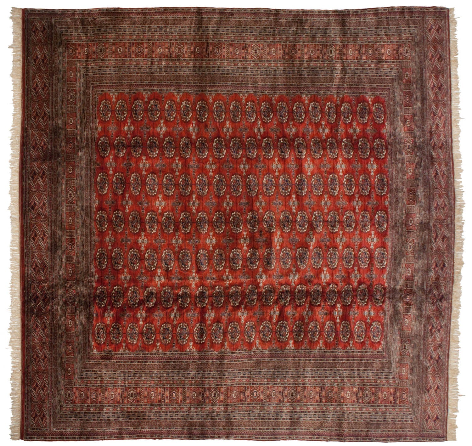 12x12.5 Vintage Fine Bokhara Square Carpet