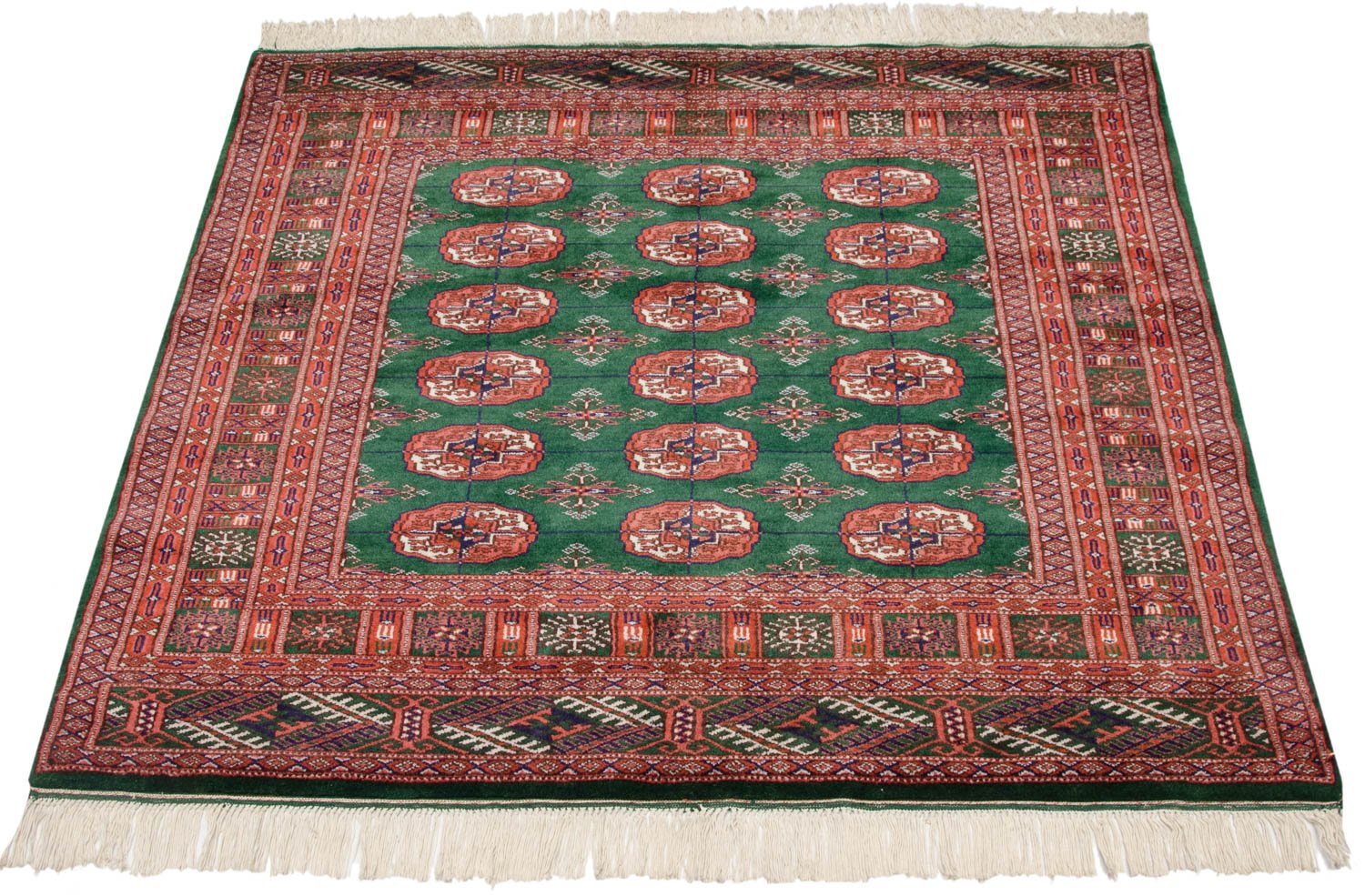 4x4 Vintage Fine Bokhara Square Rug
