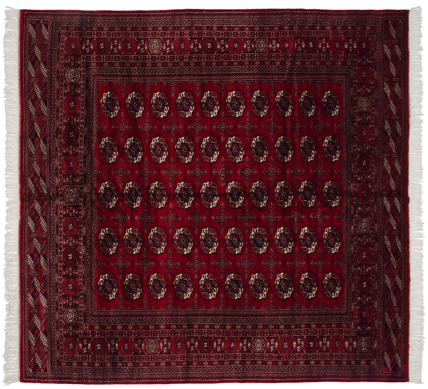 8x8.5 Vintage Fine Bokhara Square Carpet
