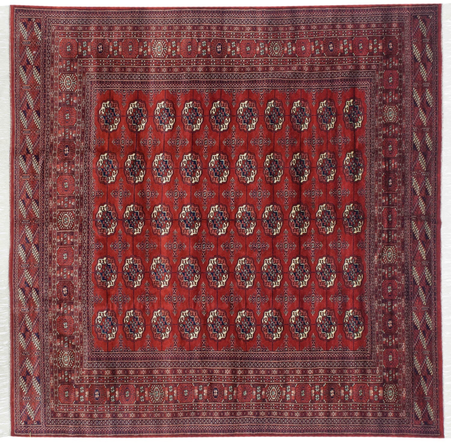 8x8.5 Vintage Fine Bokhara Square Carpet