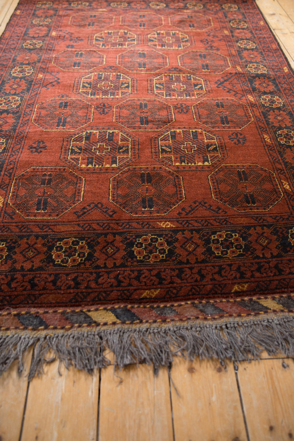 4.5x7 Vintage Afghani Bokhara Design Rug