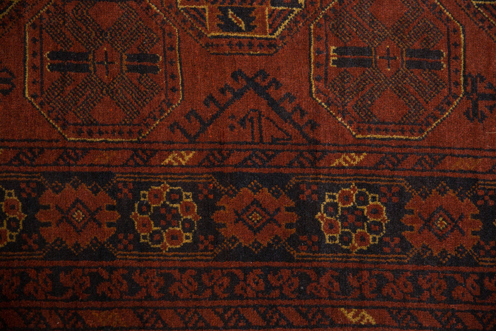 4.5x7 Vintage Afghani Bokhara Design Rug