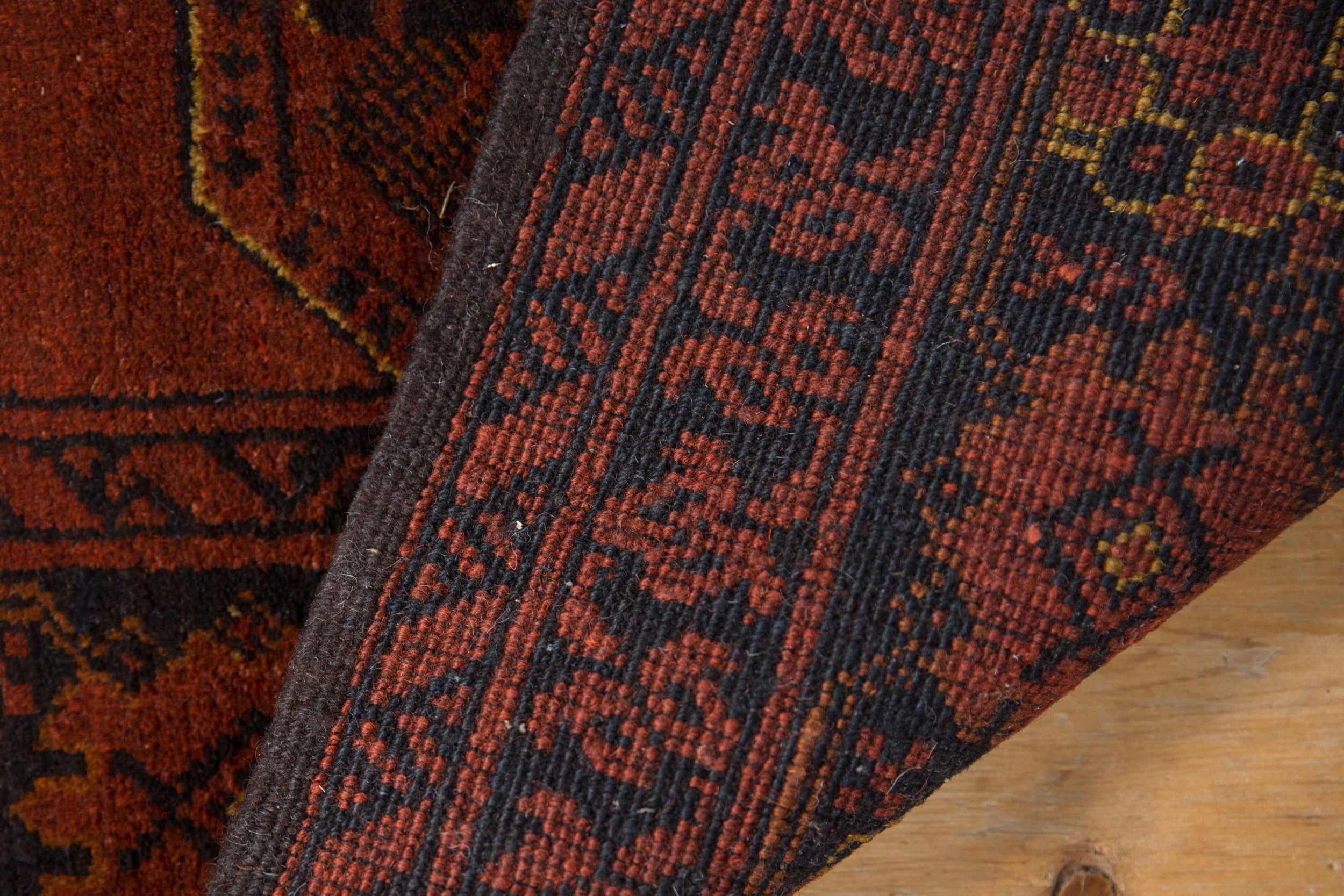 4.5x7 Vintage Afghani Bokhara Design Rug