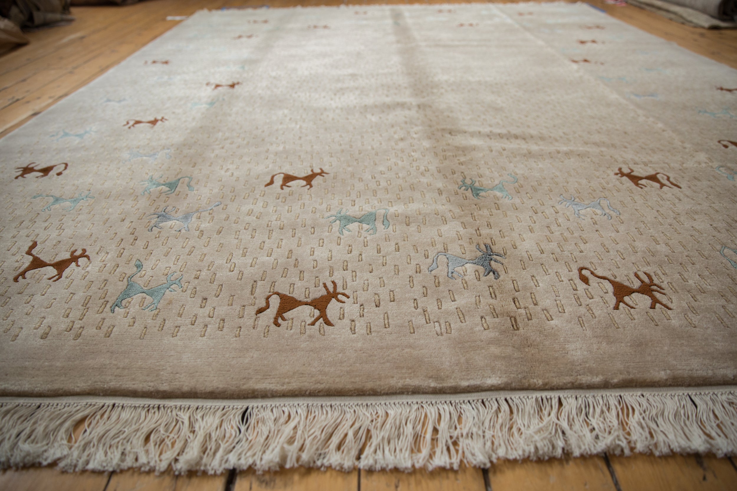 8x10 New Indian Folk Art Design Carpet