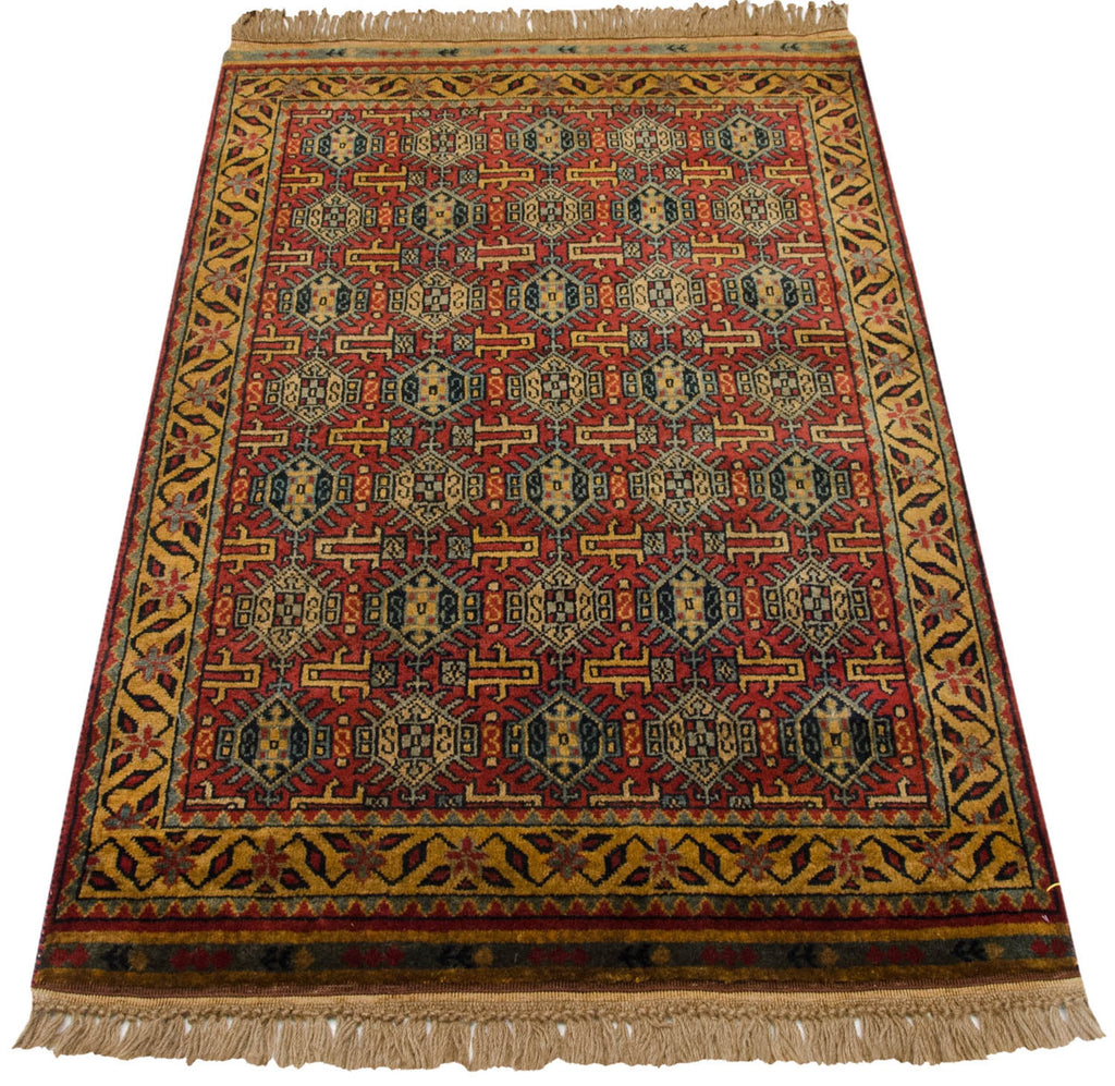 3x5 Vintage Indian Caucasian Design Rug