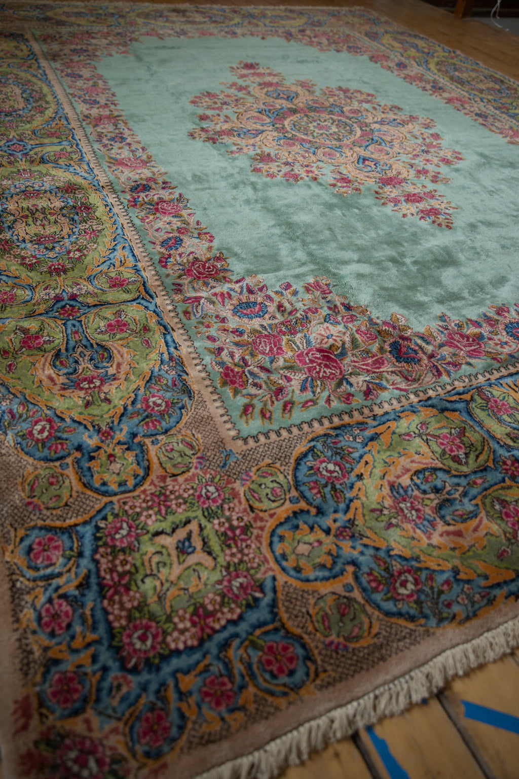 RESERVED 9.5x13.5 Vintage Kerman Carpet