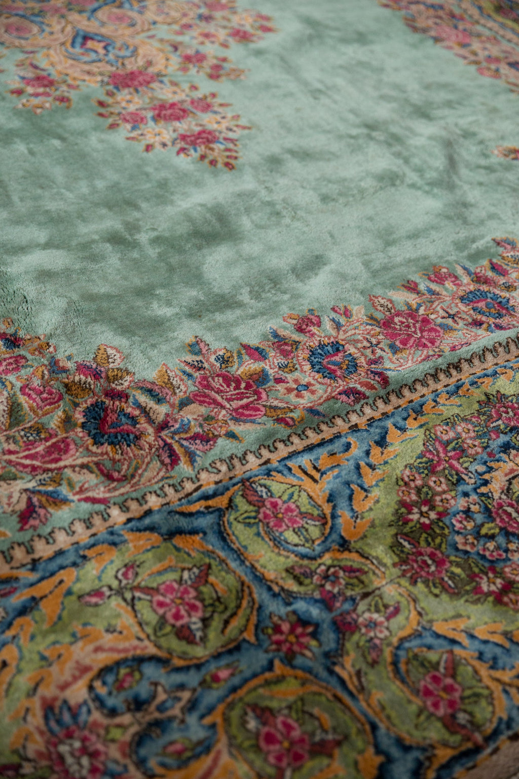 RESERVED 9.5x13.5 Vintage Kerman Carpet