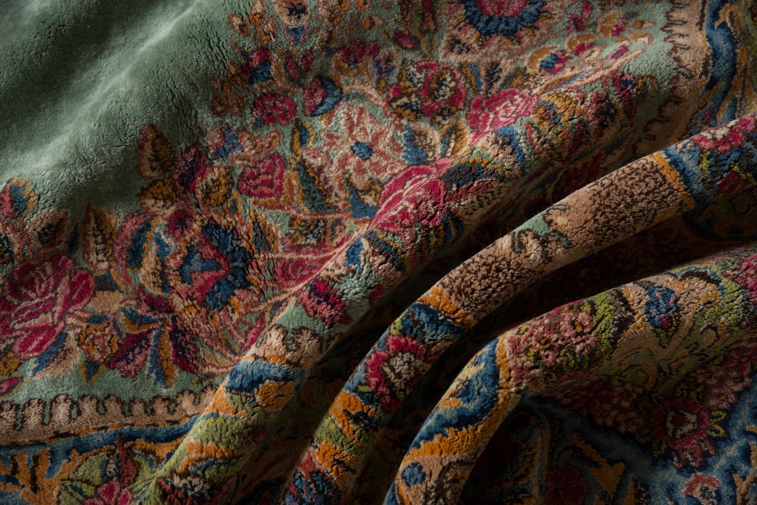 RESERVED 9.5x13.5 Vintage Kerman Carpet