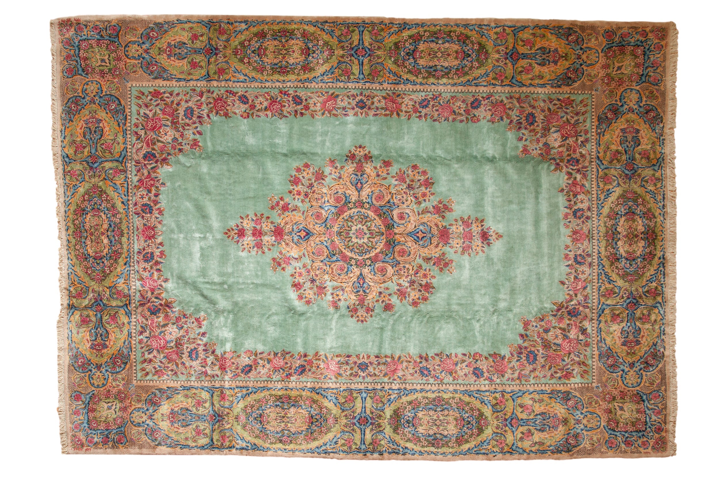 RESERVED 9.5x13.5 Vintage Kerman Carpet