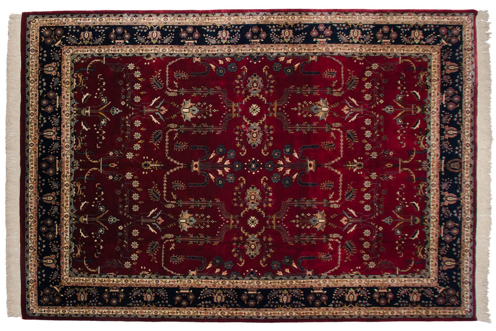 9.5x14 Fine Indian Mohajeran Sarouk Design Carpet