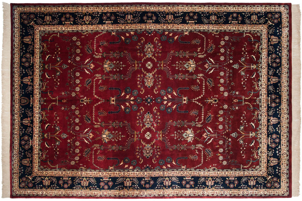 9.5x14 Fine Indian Mohajeran Sarouk Design Carpet