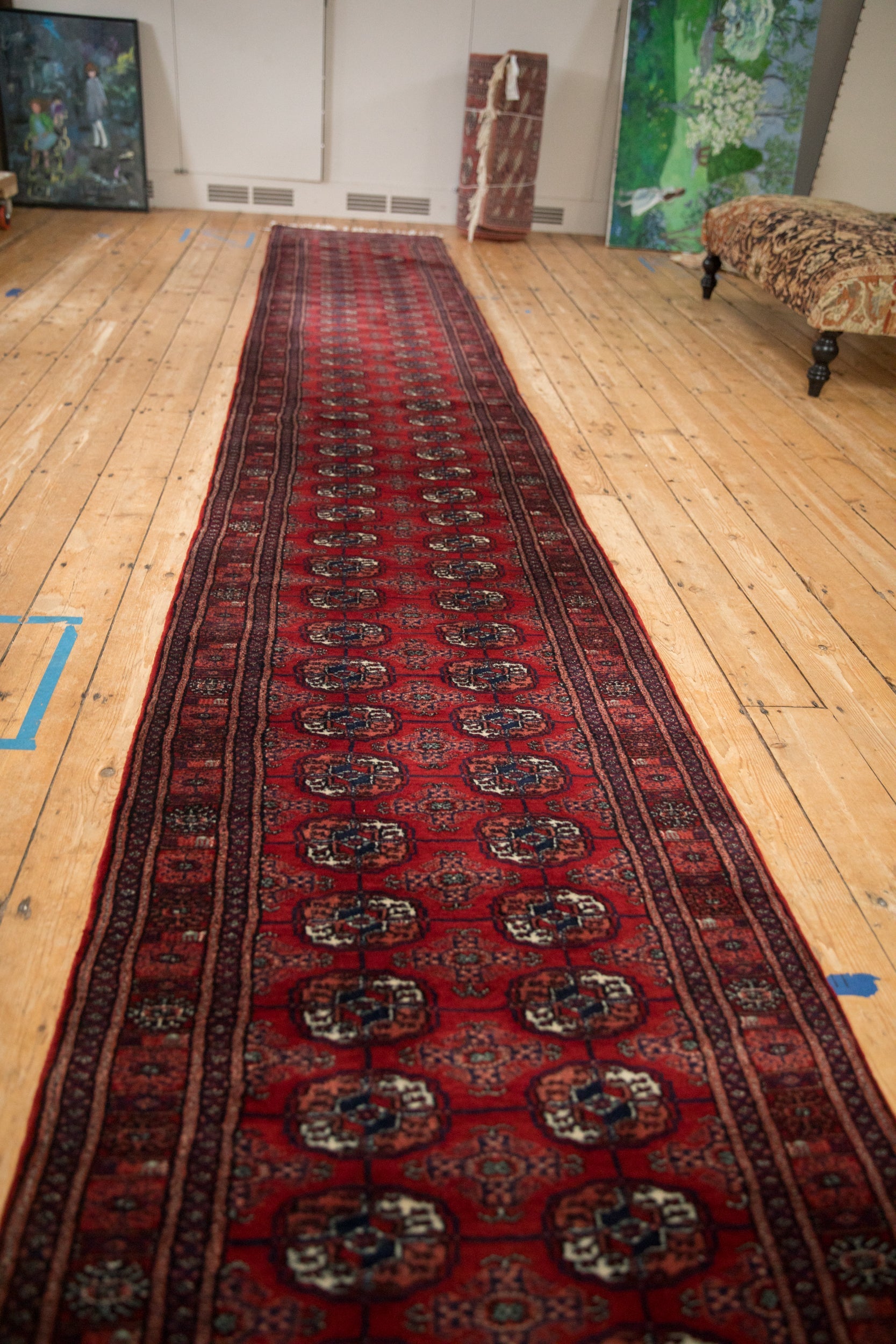 2.5x24 Vintage Fine Bokhara Rug Runner