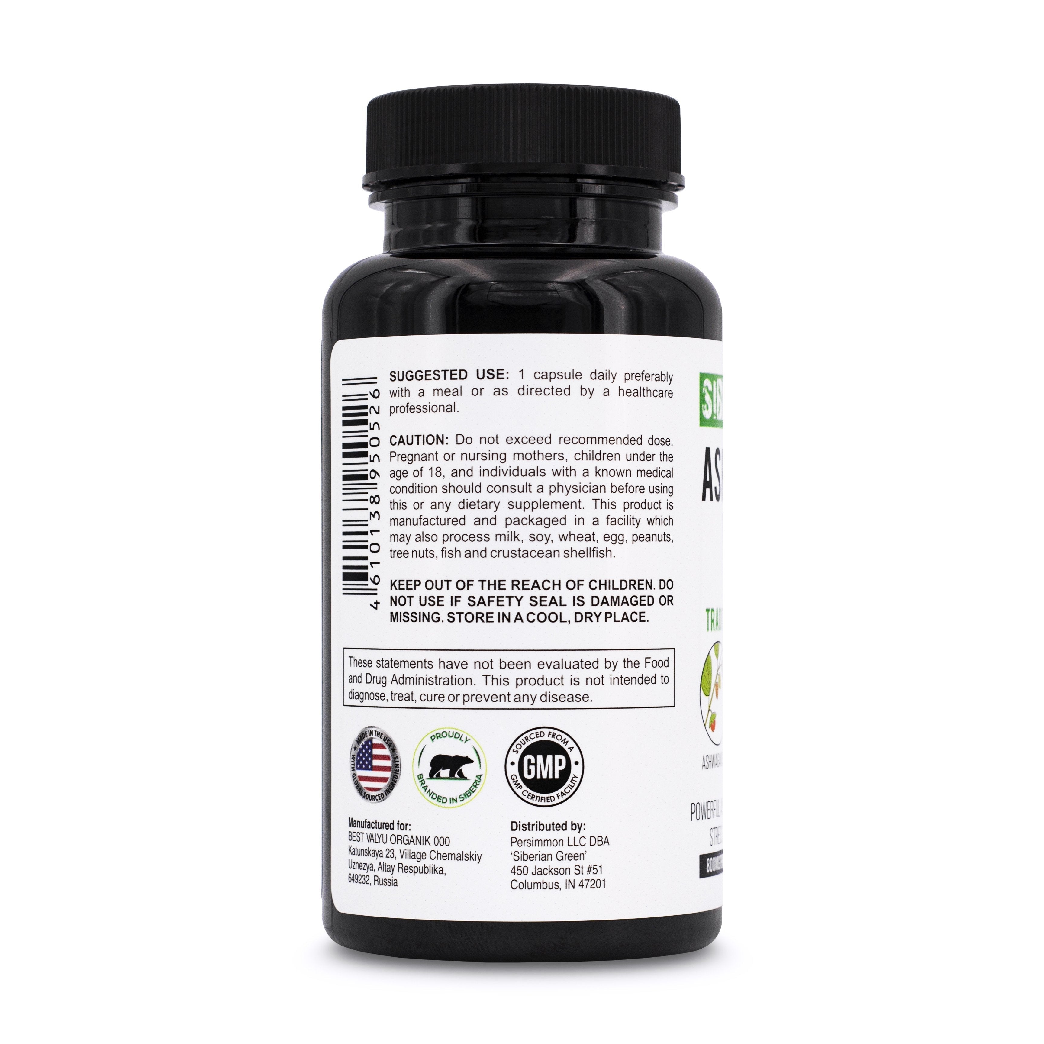 Ashwagandha with Altai Shilajit & Turmeric | Ayurvedic Herbal Complex 60 Capsules